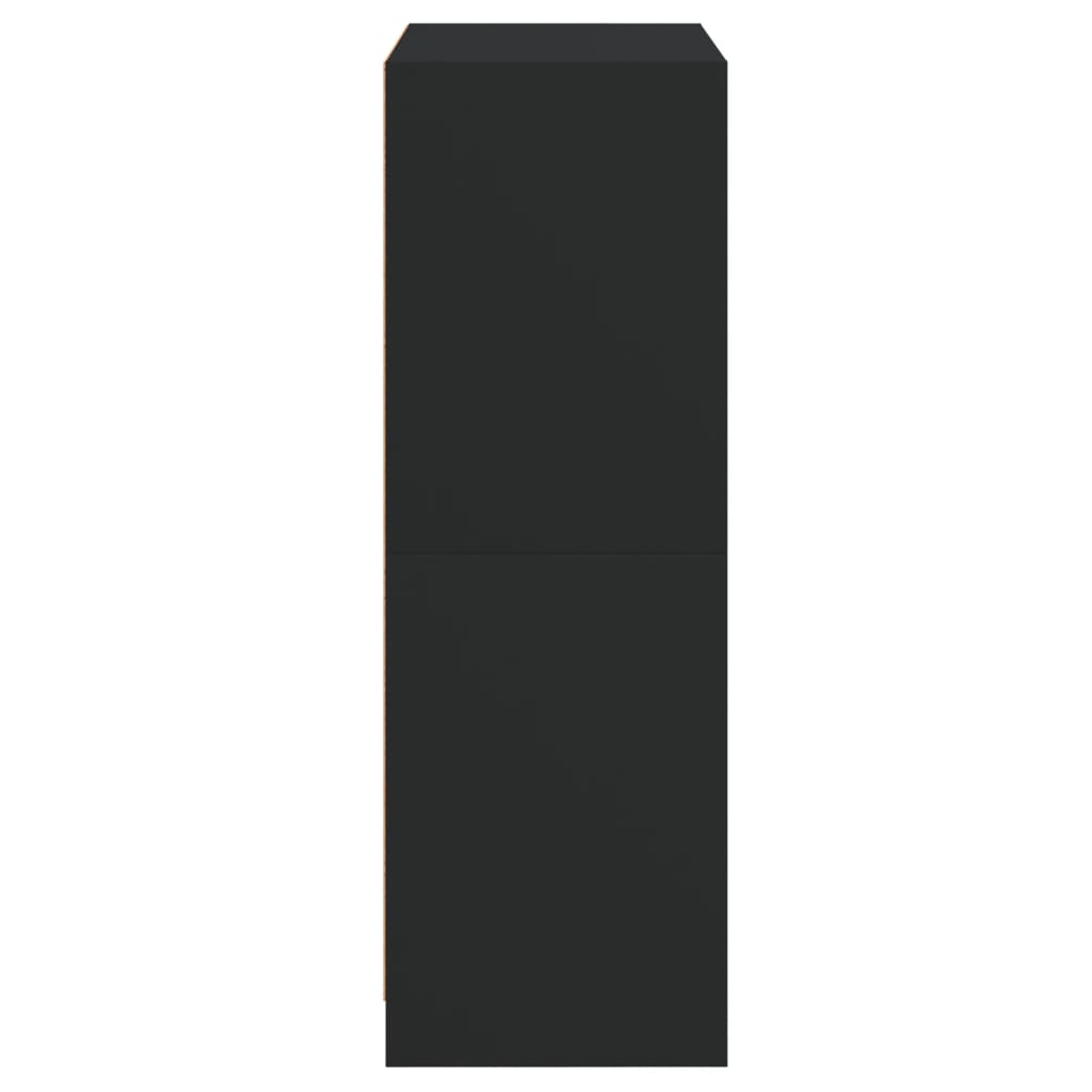 Hoge Kast Met Deuren 68X37X109 Cm Bewerkt Hout Zwart