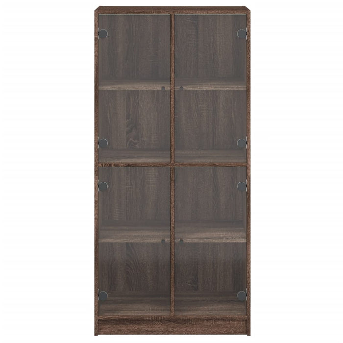 Hoge Kast Met Deuren 68X37X142 Cm Bewerkt Hout Bruin Eikenkleur