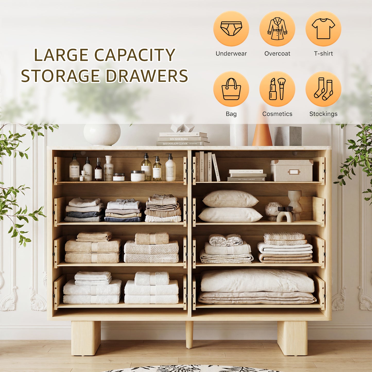CURVE XL 8-Drawer Dresser – 120 cm Wide