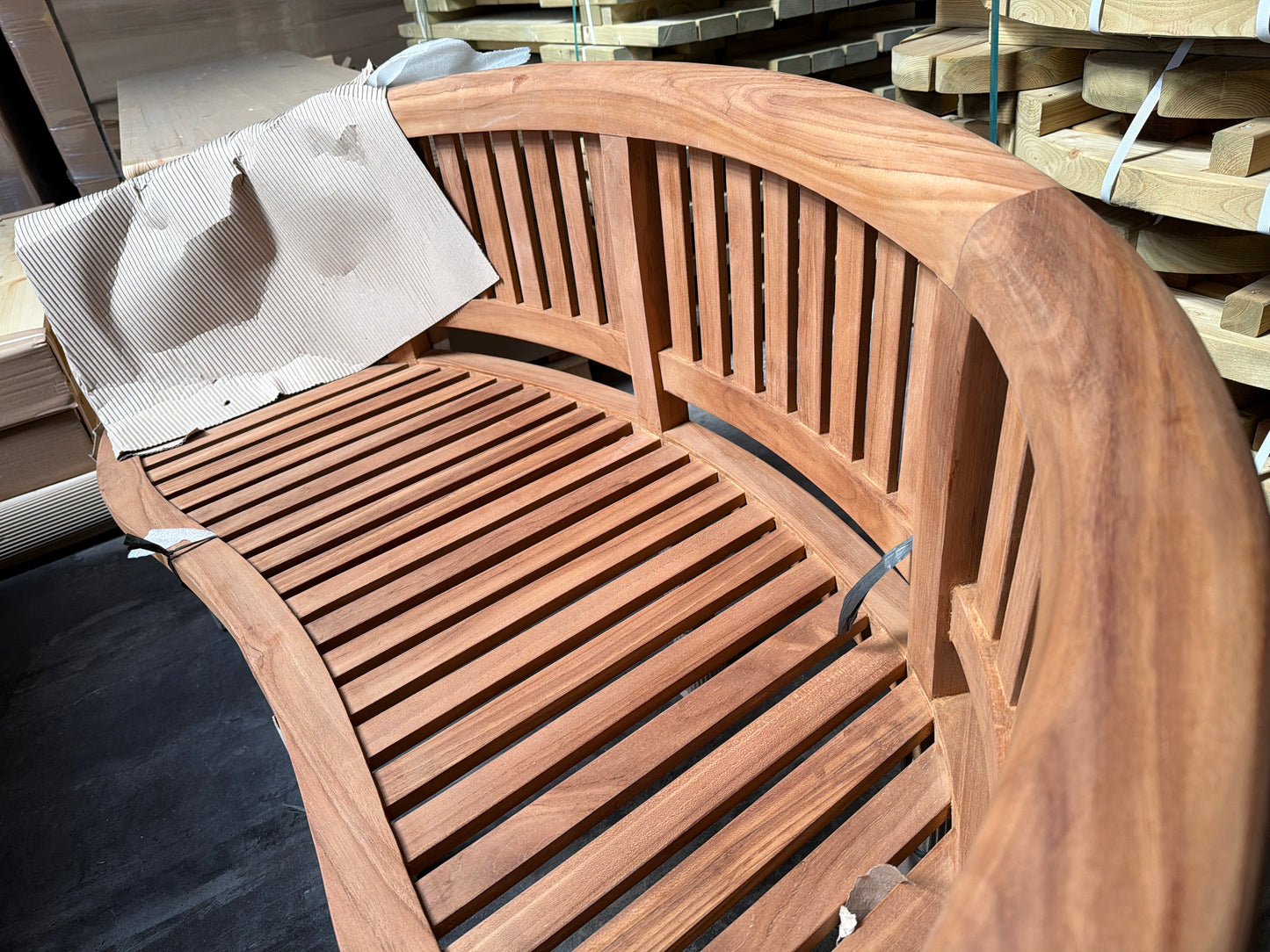 Banc Banana en teck (160 cm) | Entièrement fait main et livré monté | deuxième choix