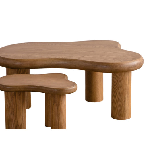 Liora Cloud salontafel – organische wolkvorm chocoladebruin, in 2 maten — E-woodproducts