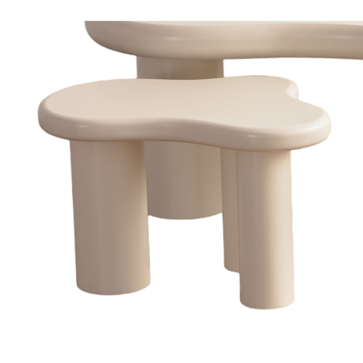Liora Cloud salontafel – organische wolkvorm crème, in 2 maten — E-woodproducts