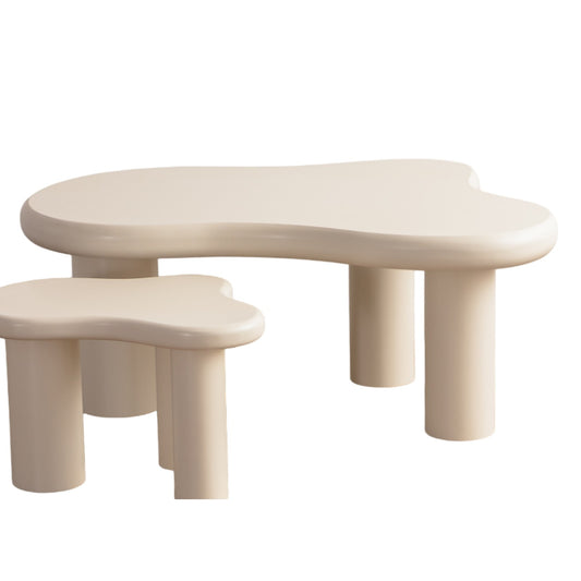 Liora Cloud salontafel – organische wolkvorm crème, in 2 maten — E-woodproducts