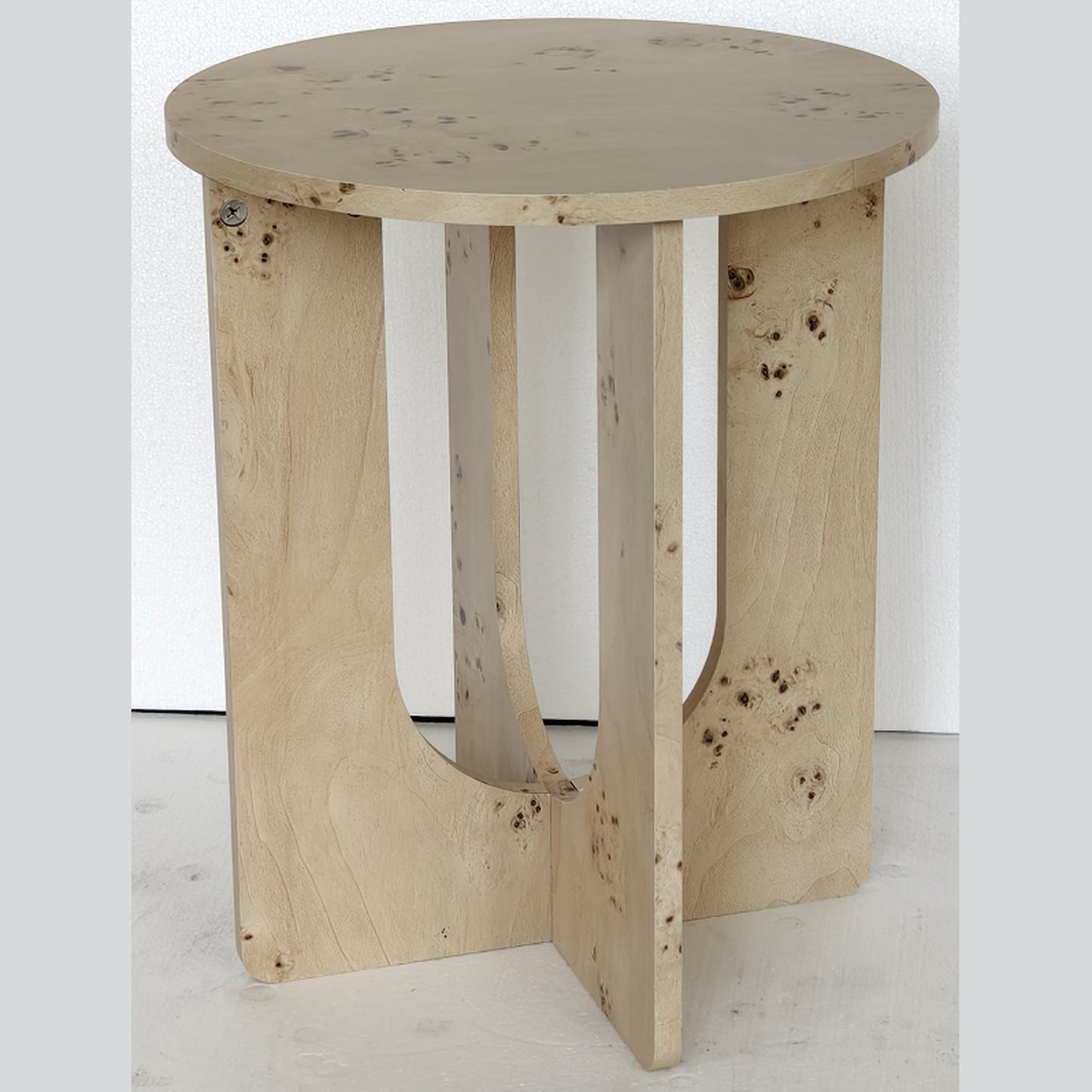 Bruna salontafel – wortelnootlook met open kruisonderstel, in 2 maten — E-woodproducts
