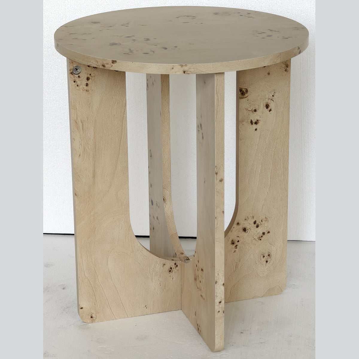 Bruna salontafel – wortelnootlook met open kruisonderstel, in 2 maten — E-woodproducts