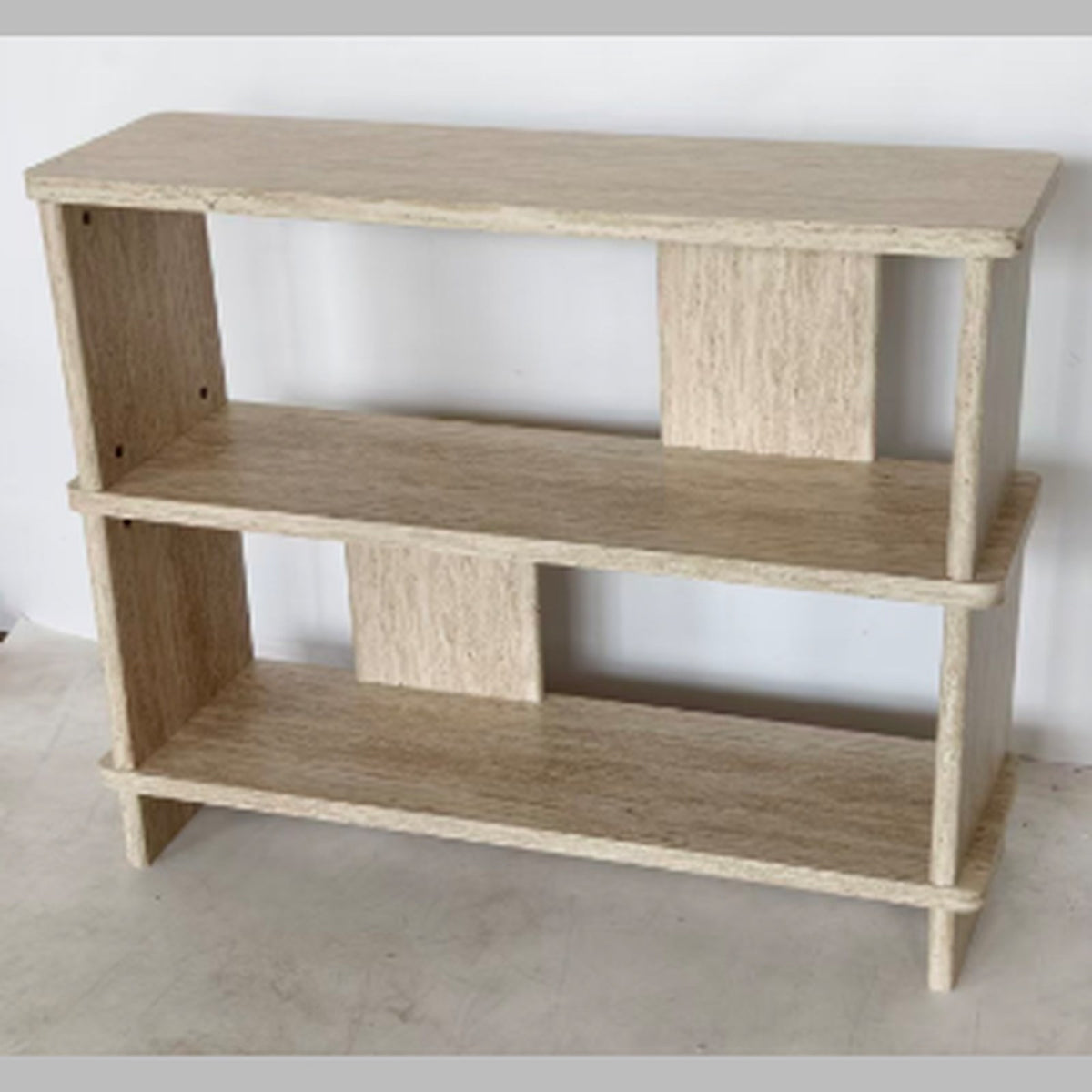 Travertino open kast – travertijnlook, in 2 hoogtes — E-woodproducts