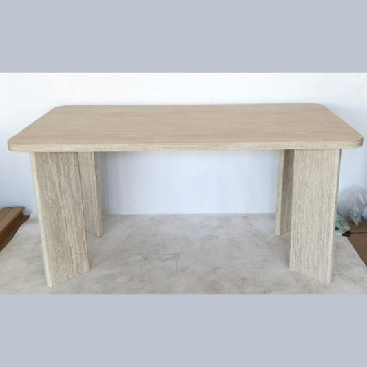 Travertino eettafel – travertijnlook, 160 × 90 × 76 cm — E-woodproducts
