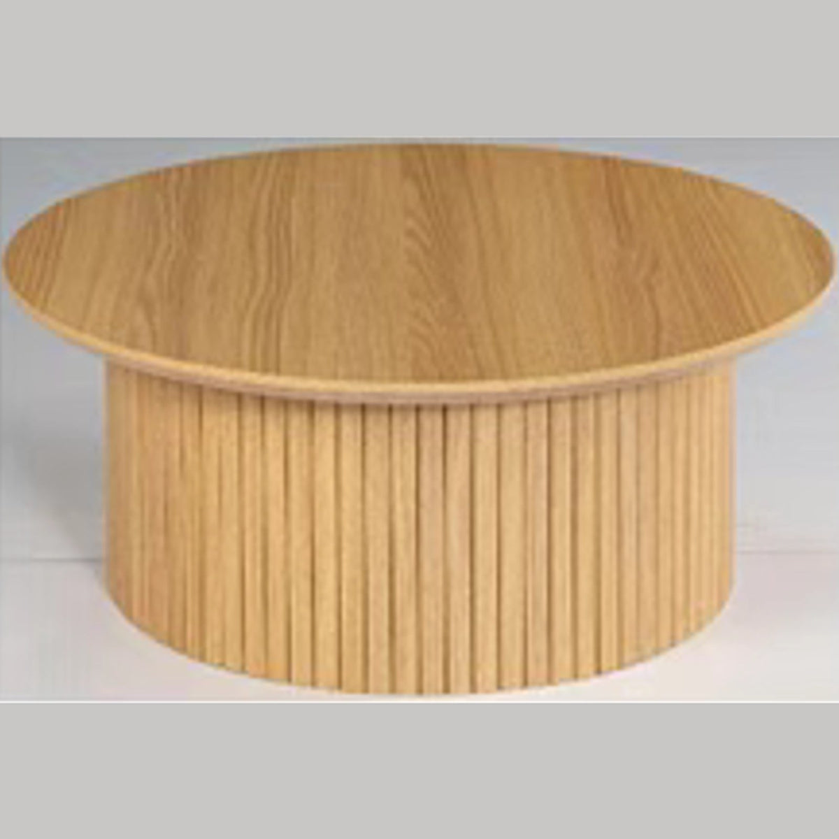 Ribbel salontafel rond – eikenlook met verticale ribbels, in 2 maten — E-woodproducts