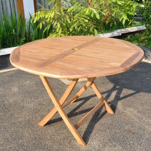 Ronde teak klaptafel Ø90 cm — E-woodproducts