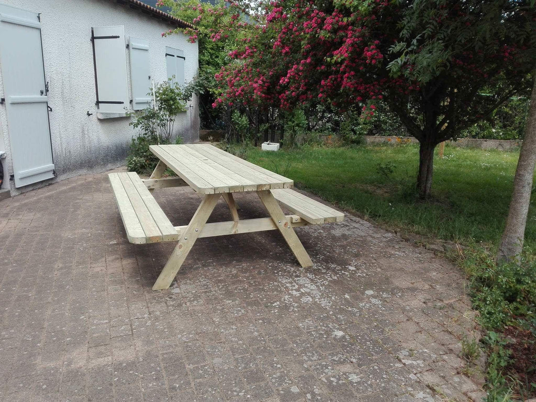 Picknicktafel 240 cm royal KING ® / 4.5 cm dikte – Vuren – foto 10