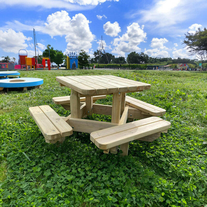Vierkante kinderpicknicktafel voor kleuters KING ® (125 x 125 cm)
