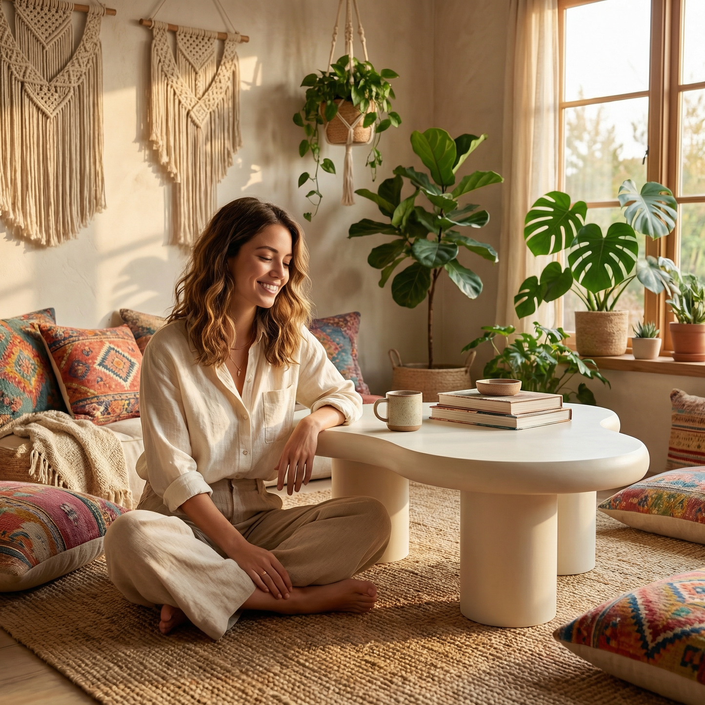 Liora Flow Salontafel – Crème Organisch Meesterwerk