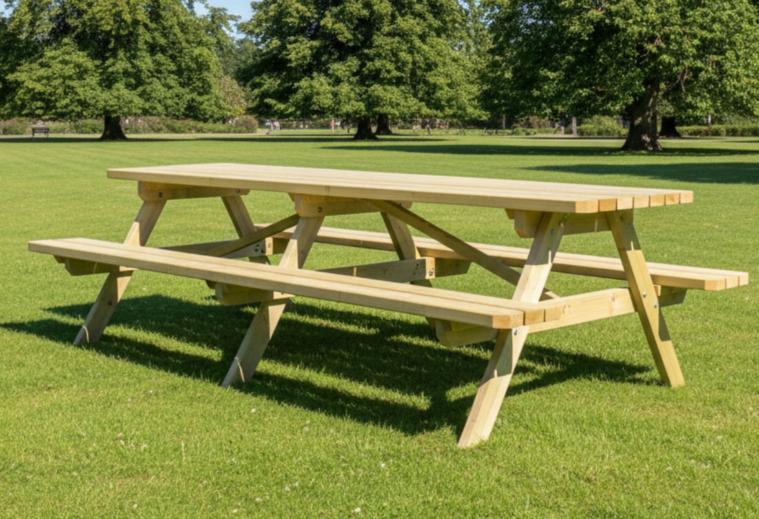 Picknicktafel 300 cm royal KING ® / 4.5 cm dikte – Vuren – foto 8