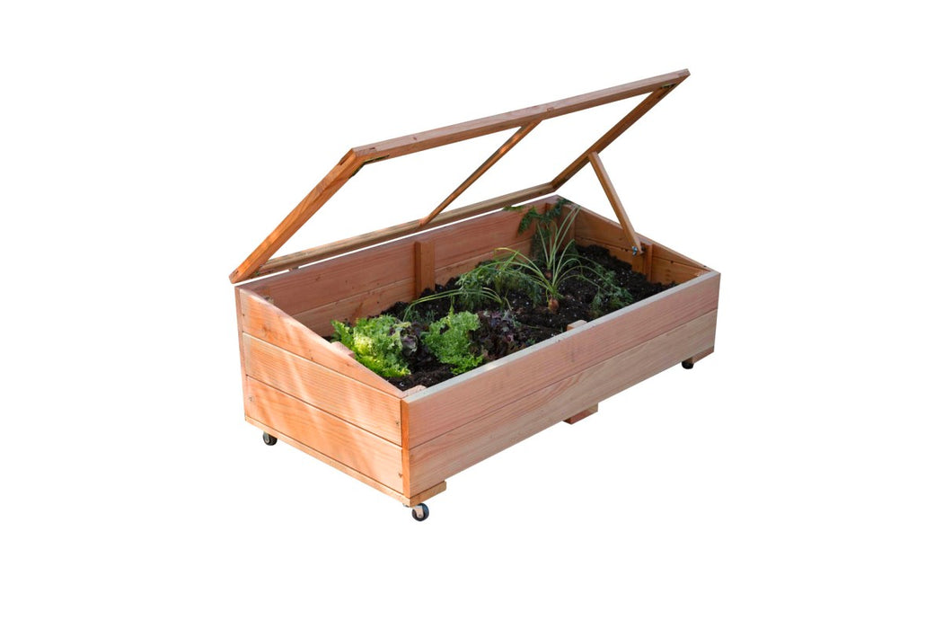 Gemüsegartenbox mit Deckel, auf Rollen 50 x 100 cm.