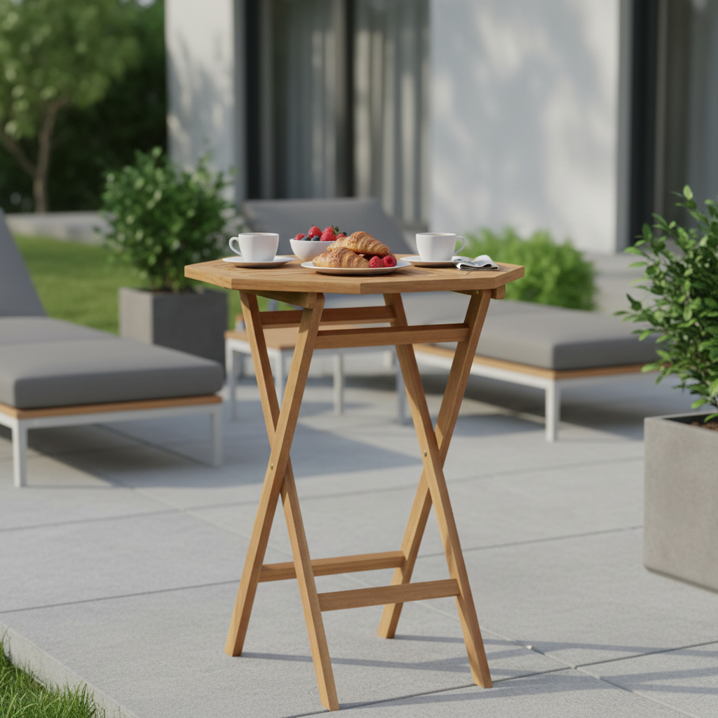 Achthoekige tafel voor ontbijt