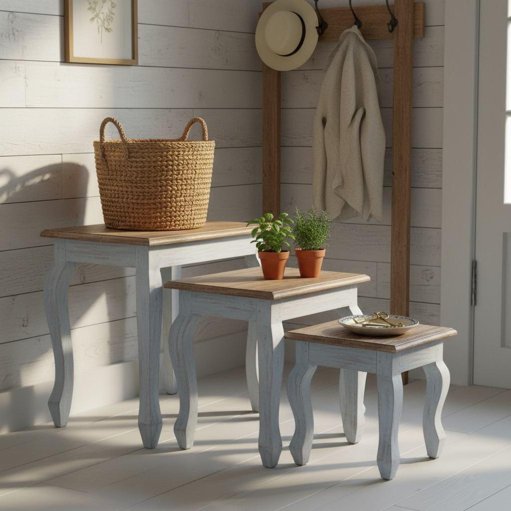 Alle 3 tafels in farmhouse entree