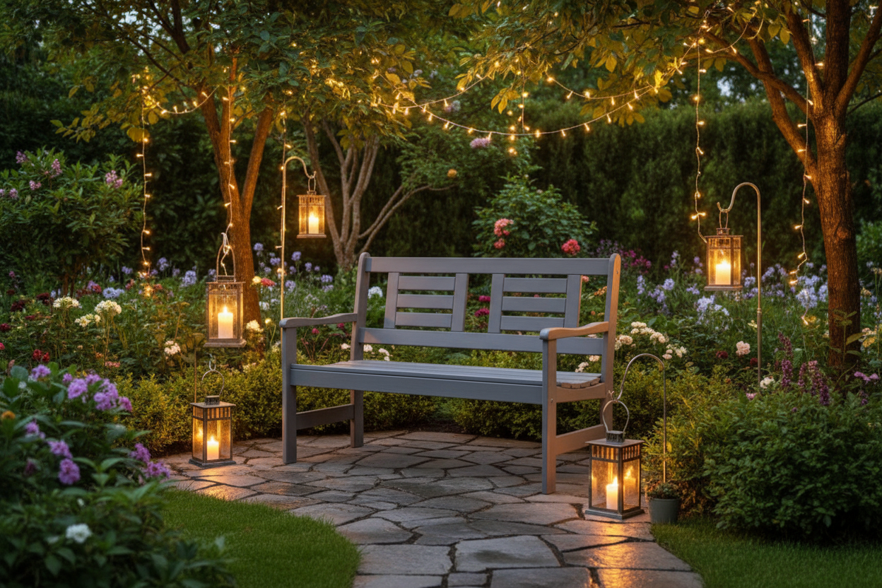 Banc de jardin 120 cm Amélie 2 places Gris Foncé