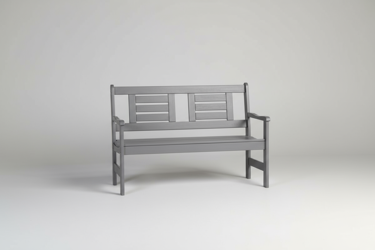 Banc de jardin 120 cm Amélie 2 places Gris Foncé