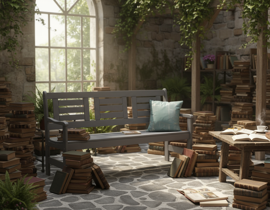 Tuinbank 155 cm Amelie 3-zits donker grijs