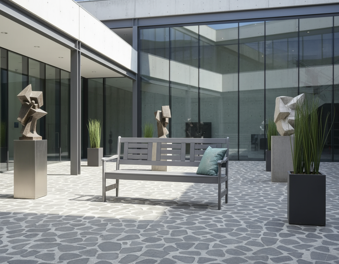 Banc de jardin 155 cm Amélie 3 places gris foncé