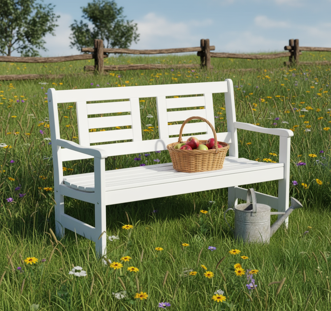 Banc de jardin 120 cm Amélie 2 places blanc