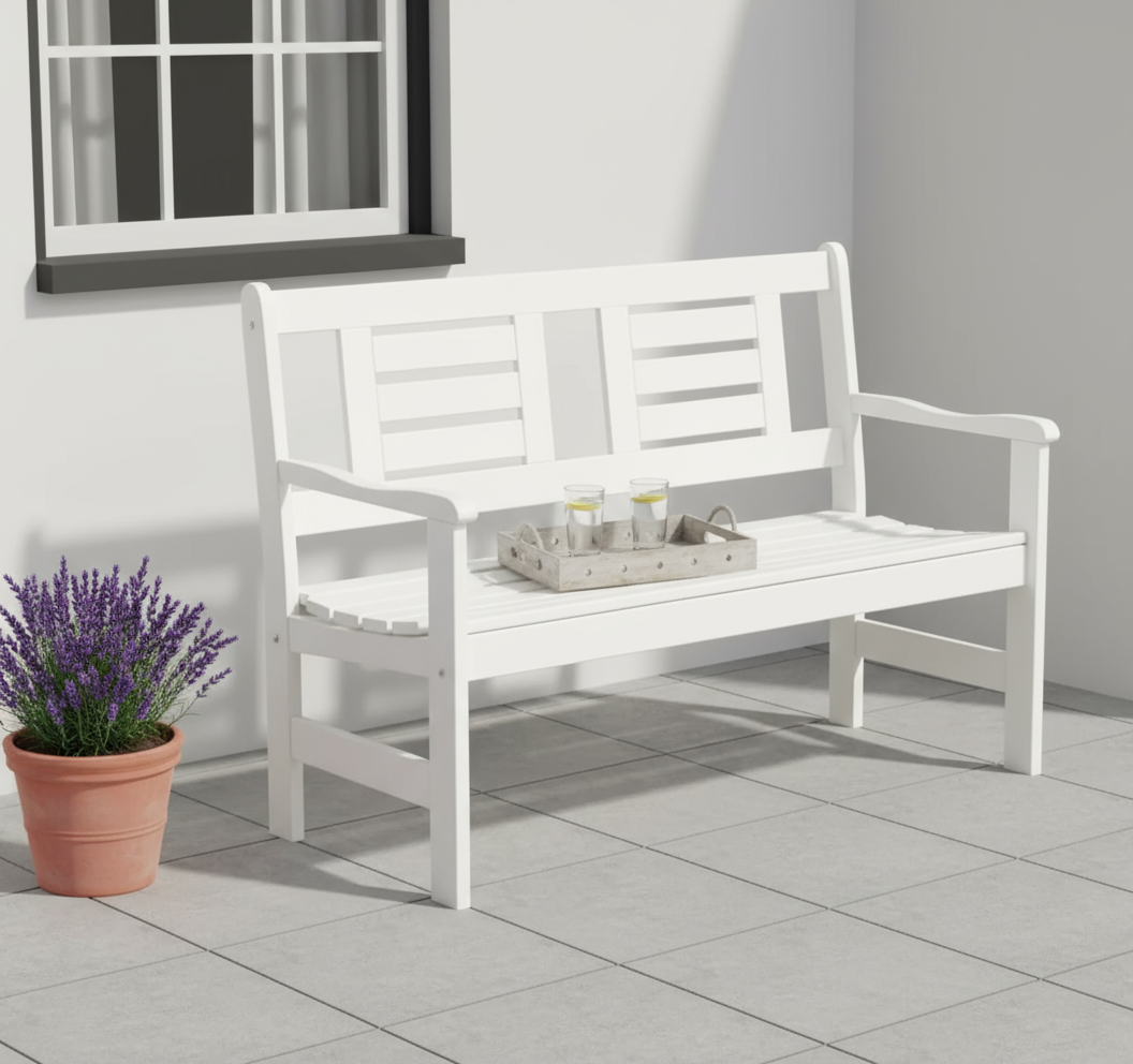 Banc de jardin 120 cm Amélie 2 places blanc