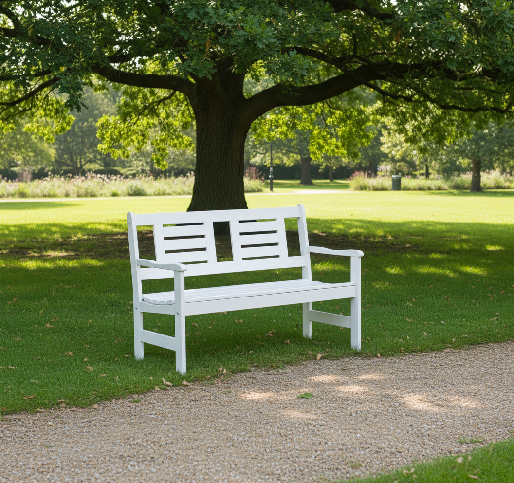 Banc de jardin 120 cm Amélie 2 places blanc