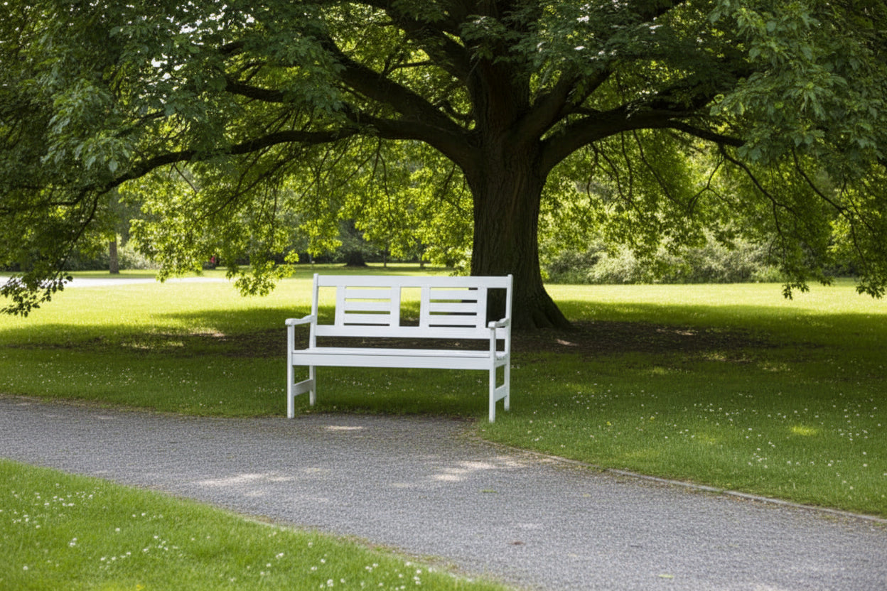 Banc de jardin 120 cm Amélie 2 places blanc