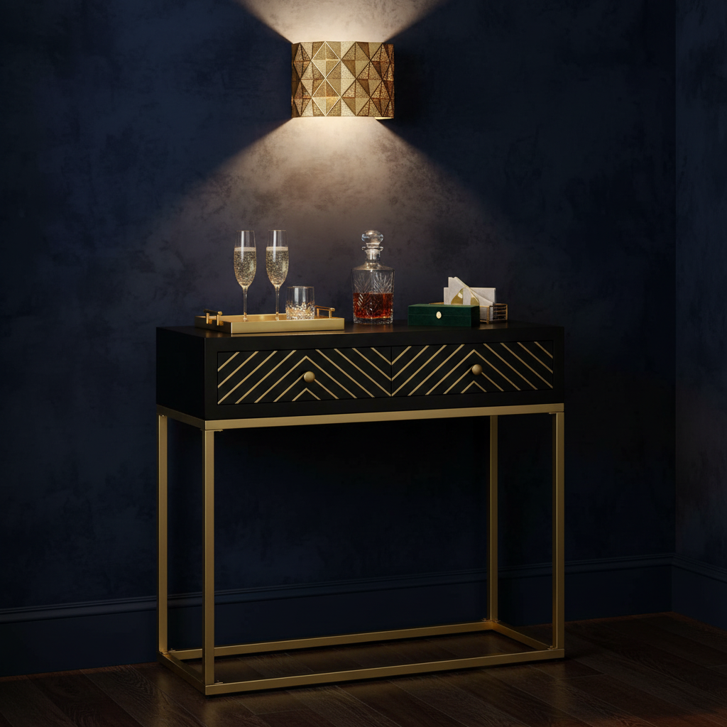 Art deco sidetable als bar hoek