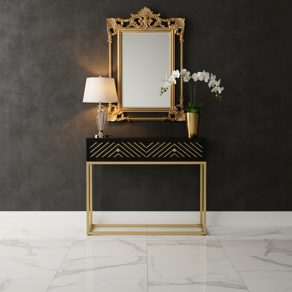Art deco sidetable in luxe entree