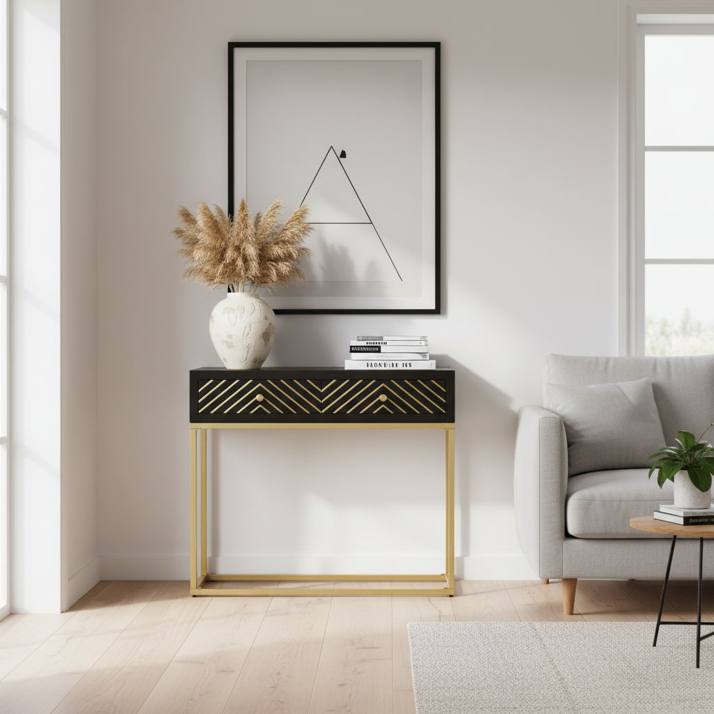 Art deco sidetable in Scandinavisch interieur