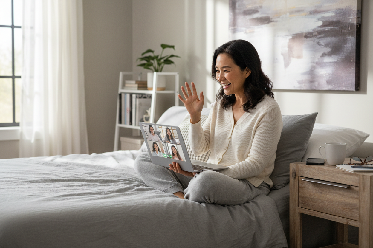 Aziatische vrouw videobelt familie variant 2