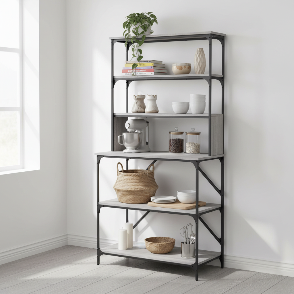 Bakkersrek grijs Sonoma 180cm