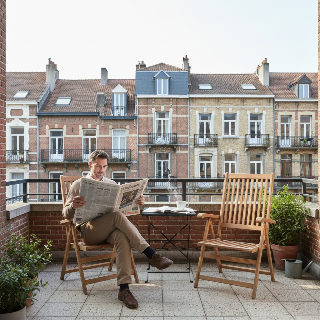 Balkon ochtendkoffie