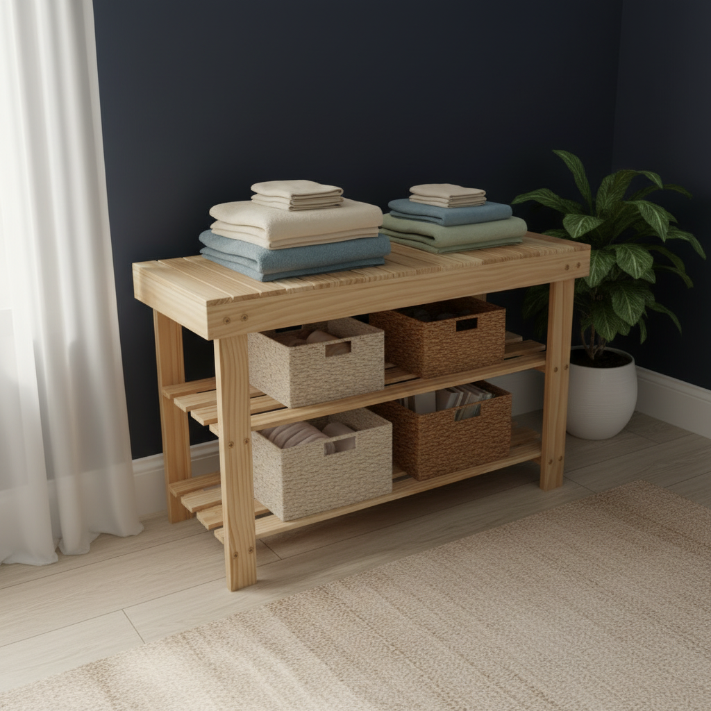 Bamboe rek in slaapkamer