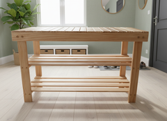 Bamboe Schoenenrek Bank – 3 Lagen, Duurzaam & Multifunctioneel (70 x 27,9 x 45 cm)