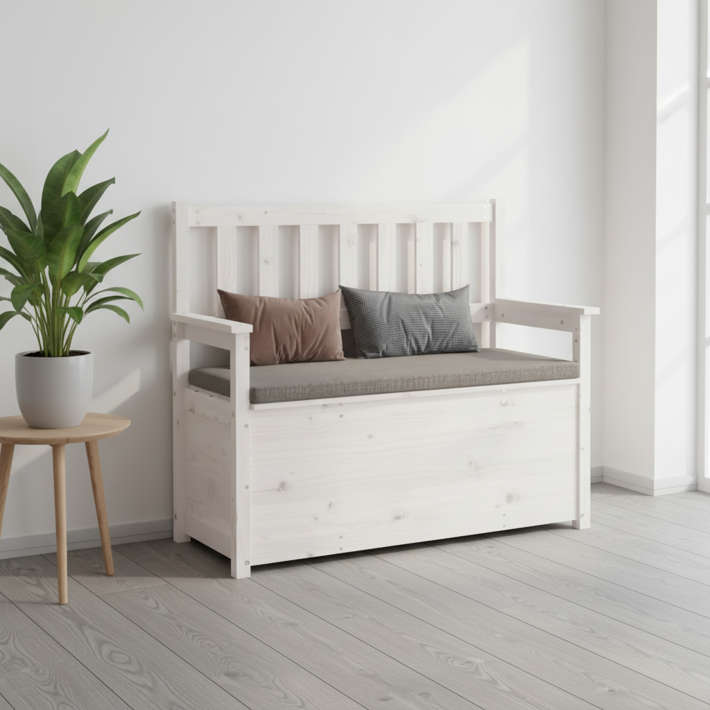 Bankje wit in minimalistische hal