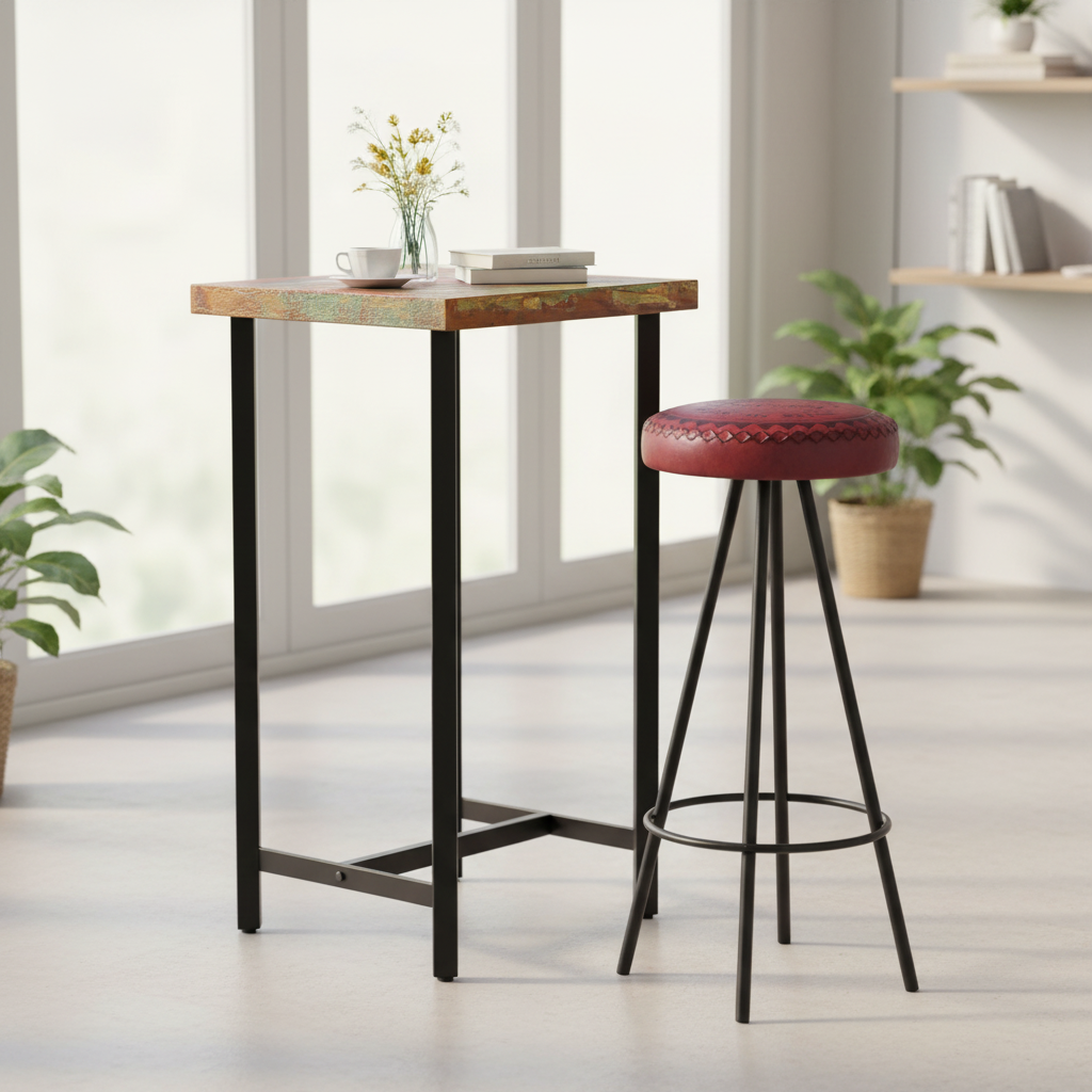 Bartafel 60x60cm met correcte barstoel