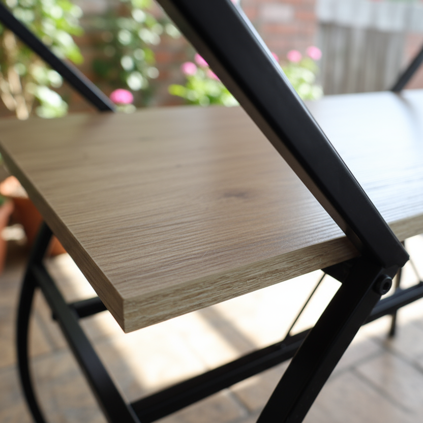 Barwagen met wijnrek – 2 lagen, hout & metaal, op wieltjes – rustiek eikenlook - KING® – foto 6