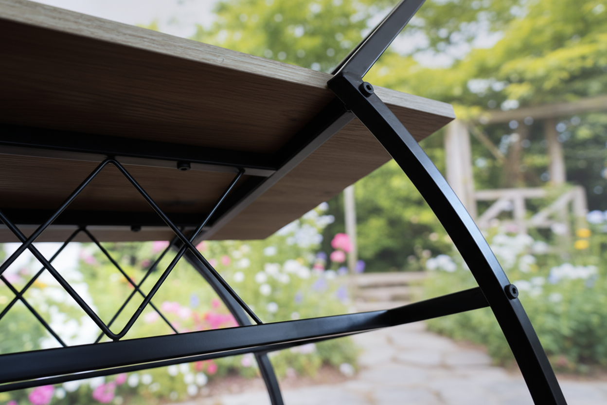 Barwagen mit Weinregal – 2 Ebenen, Holz &amp; Metall, auf Rollen – rustikale Eichenoptik – KING®