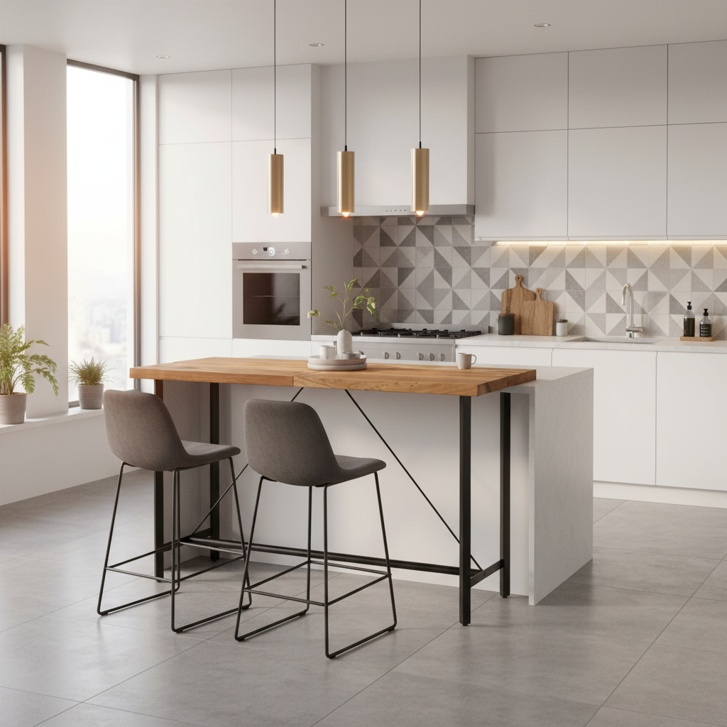 Bartafel in eigentijdse keuken