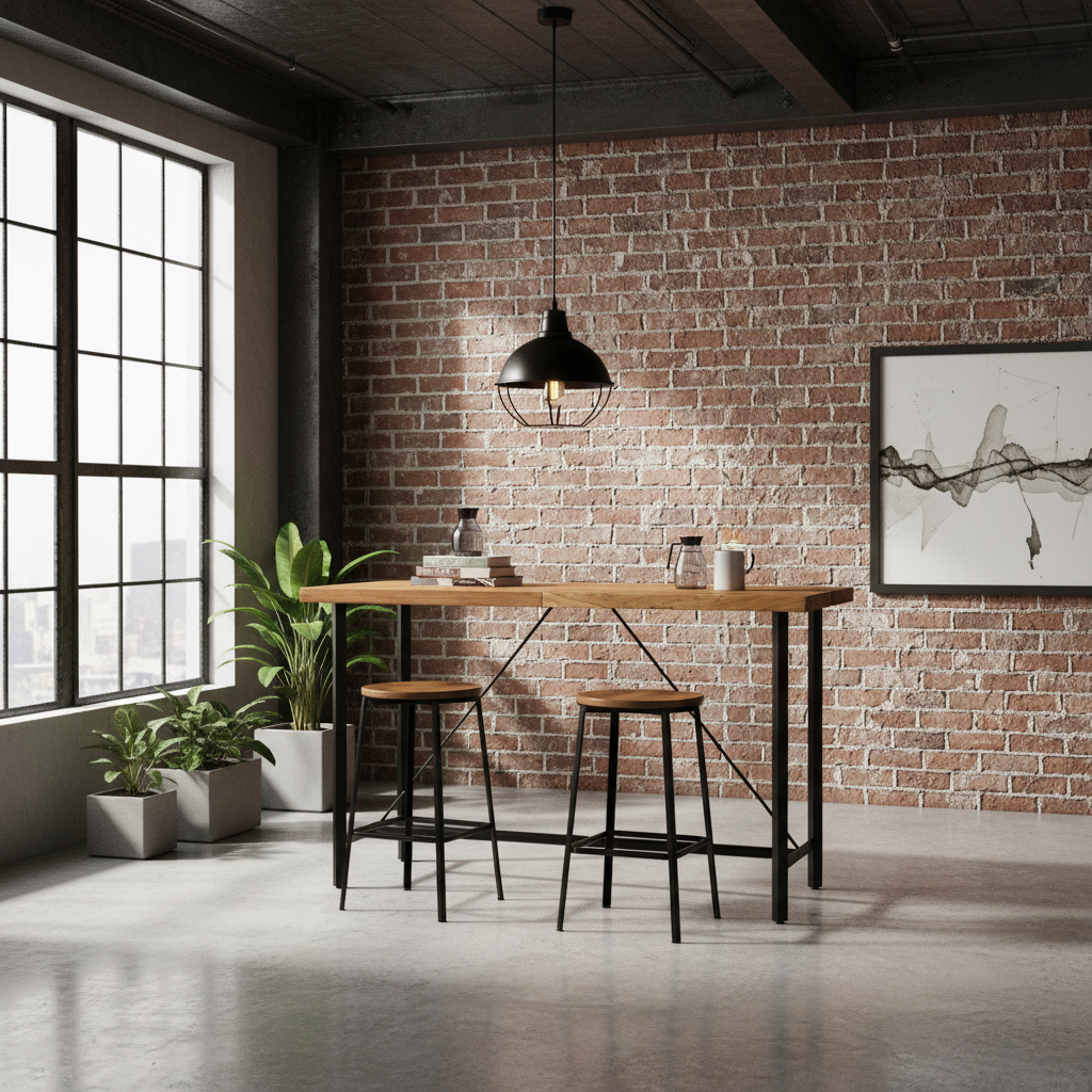 Bartafel in industriële loft