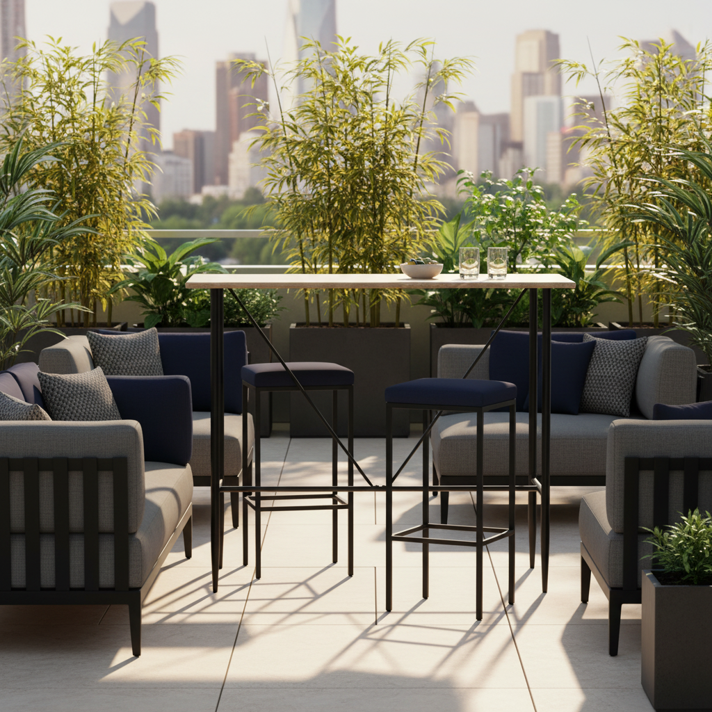 Bartafel in moderne stadstuin