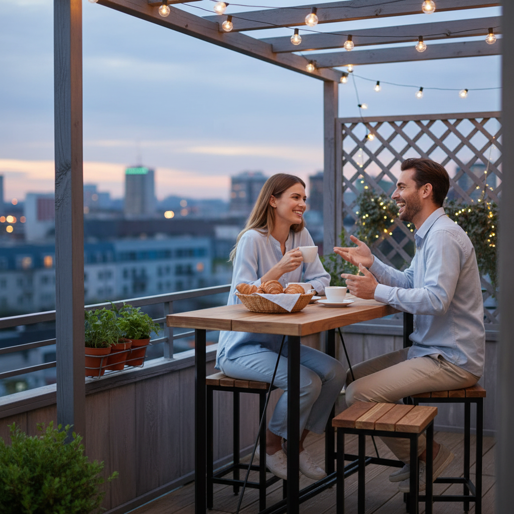 Bartafel op gezellig balkon