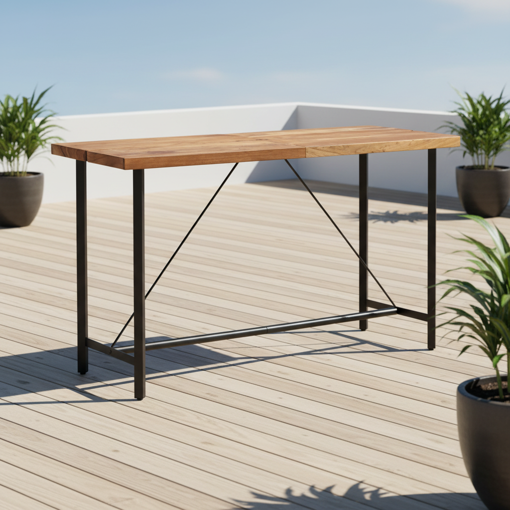 Bartafel op modern deck bij helder weer