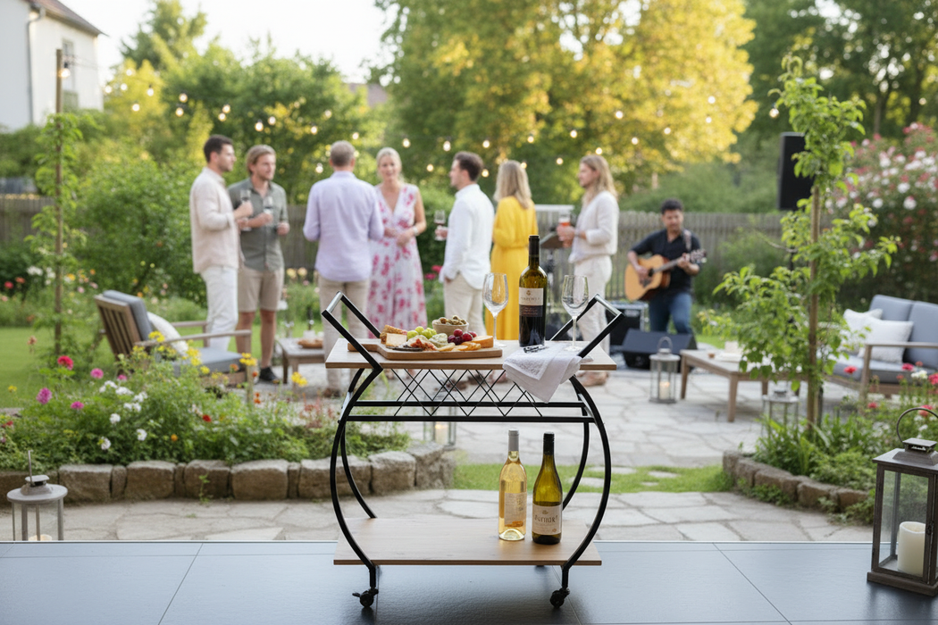 Barwagen bij tuinfeest