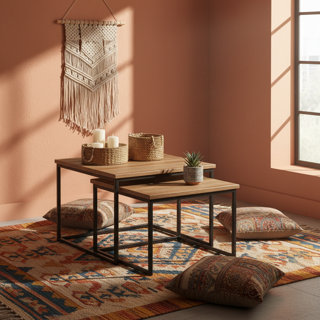 Beide tafels in bohemian ruimte