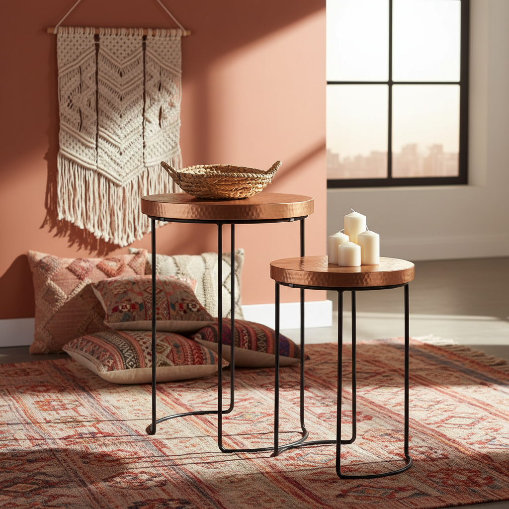 Beide tafels in bohemian ruimte