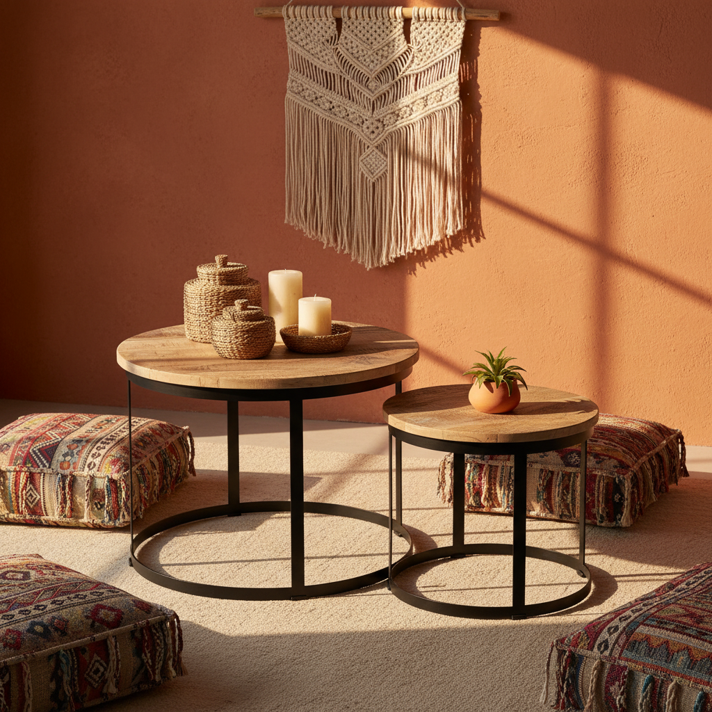 Beide tafels in bohemian ruimte