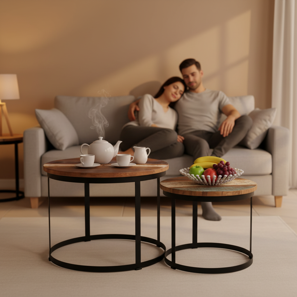 Beide tafels in gezinswoonkamer